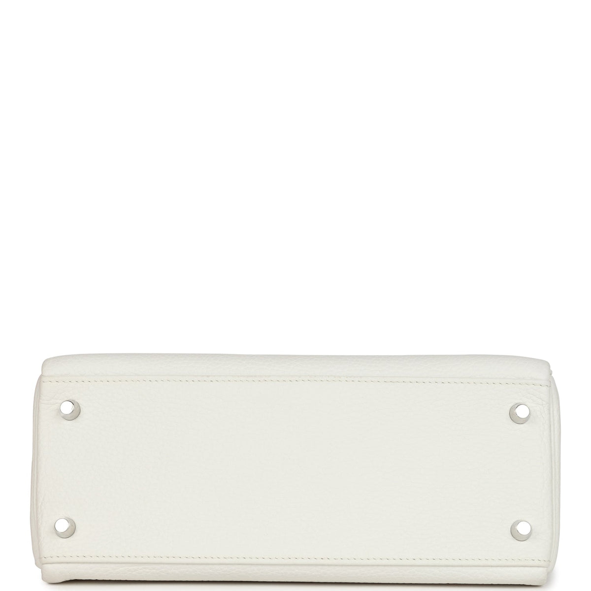 Hermès Kelly Retourne 28 White Clemence Palladium Hardware