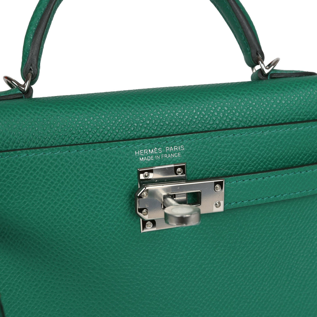 Hermès Kelly Sellier 20 Vert Vertigo Epsom Palladium Hardware