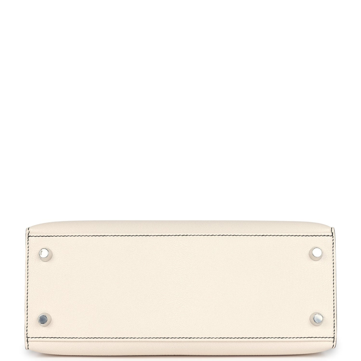 Hermès Special Order (HSS) Kelly Sellier 25 Nata and Black Chevre Mysore Brushed Palladium Hardware