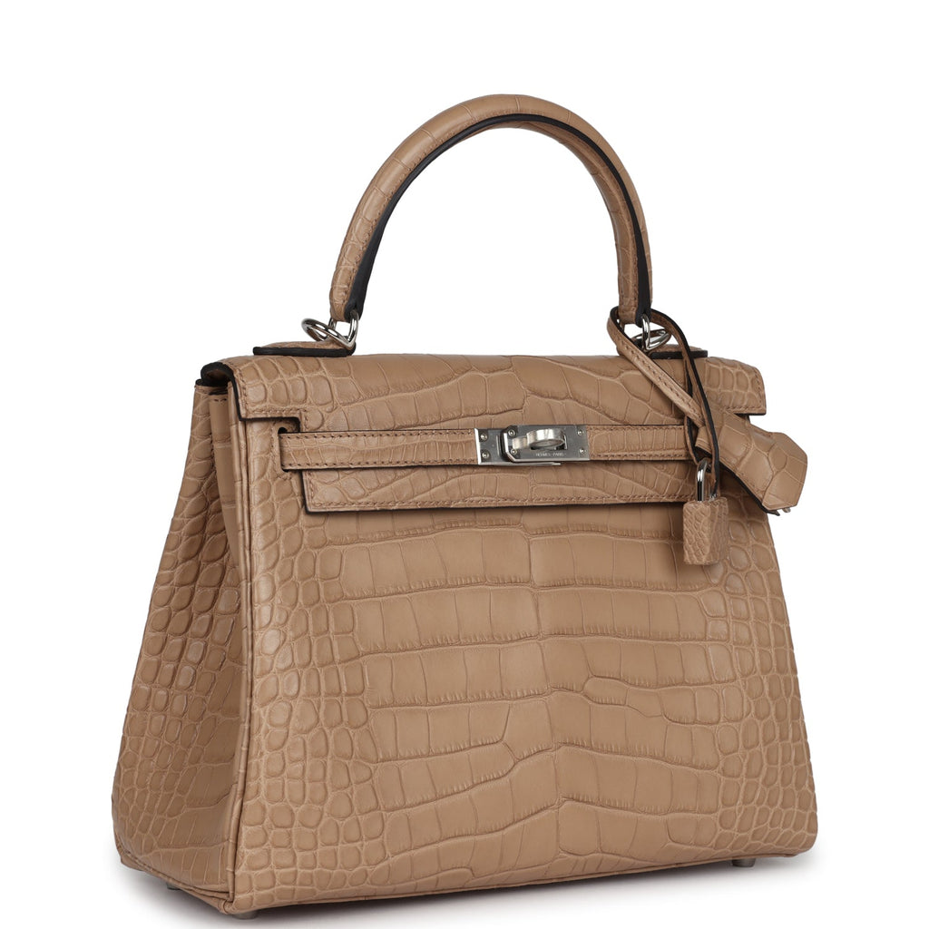 Hermès Kelly Retourne 25 Chai Matte Faux Leather Palladium Hardware