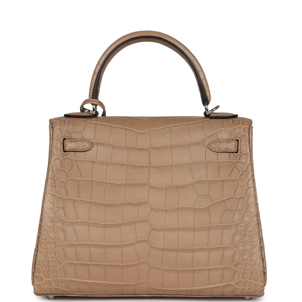 Hermès Kelly Retourne 25 Chai Matte Faux Leather Palladium Hardware