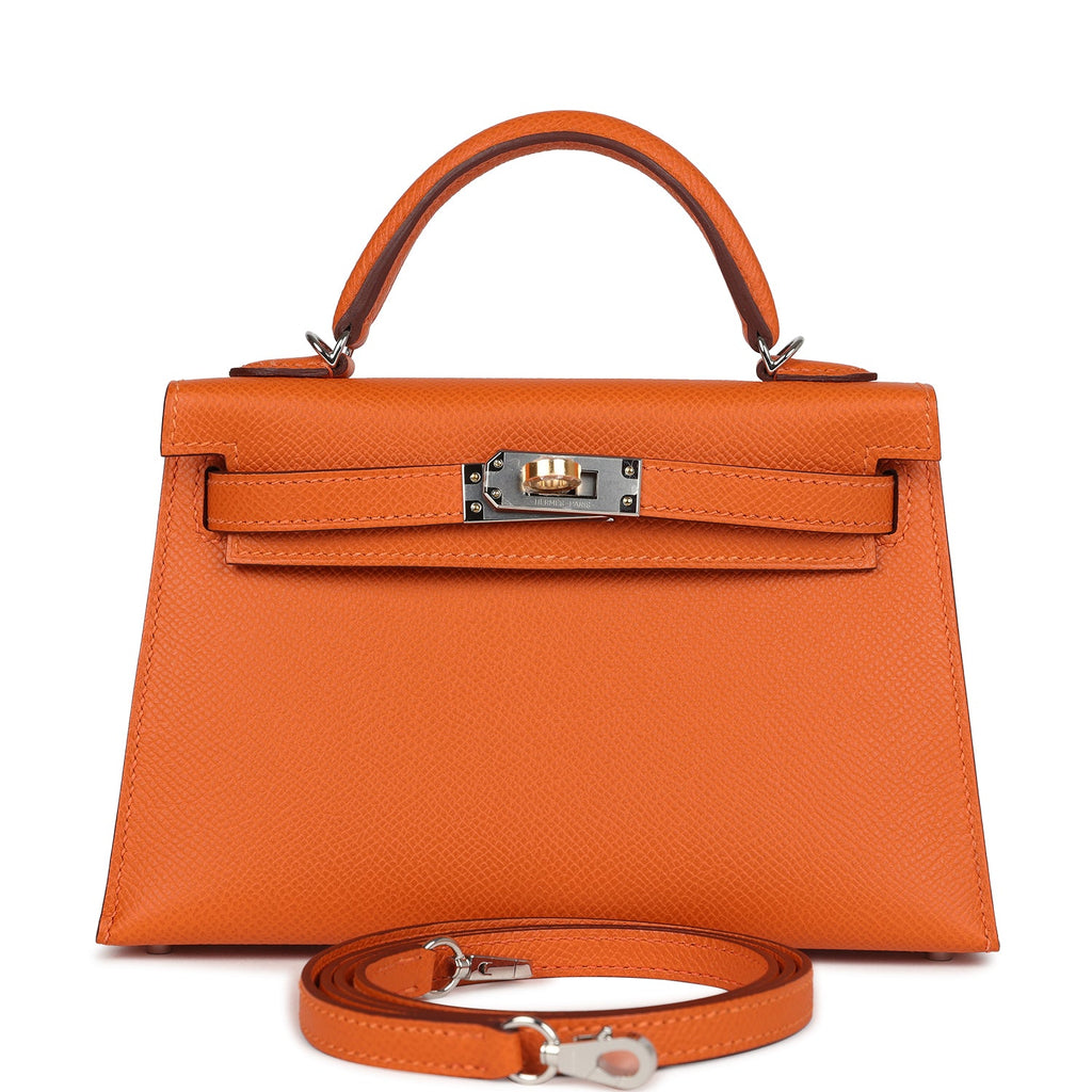 Hermès Kelly Sellier 20 Orange Epsom Electrum Hardware