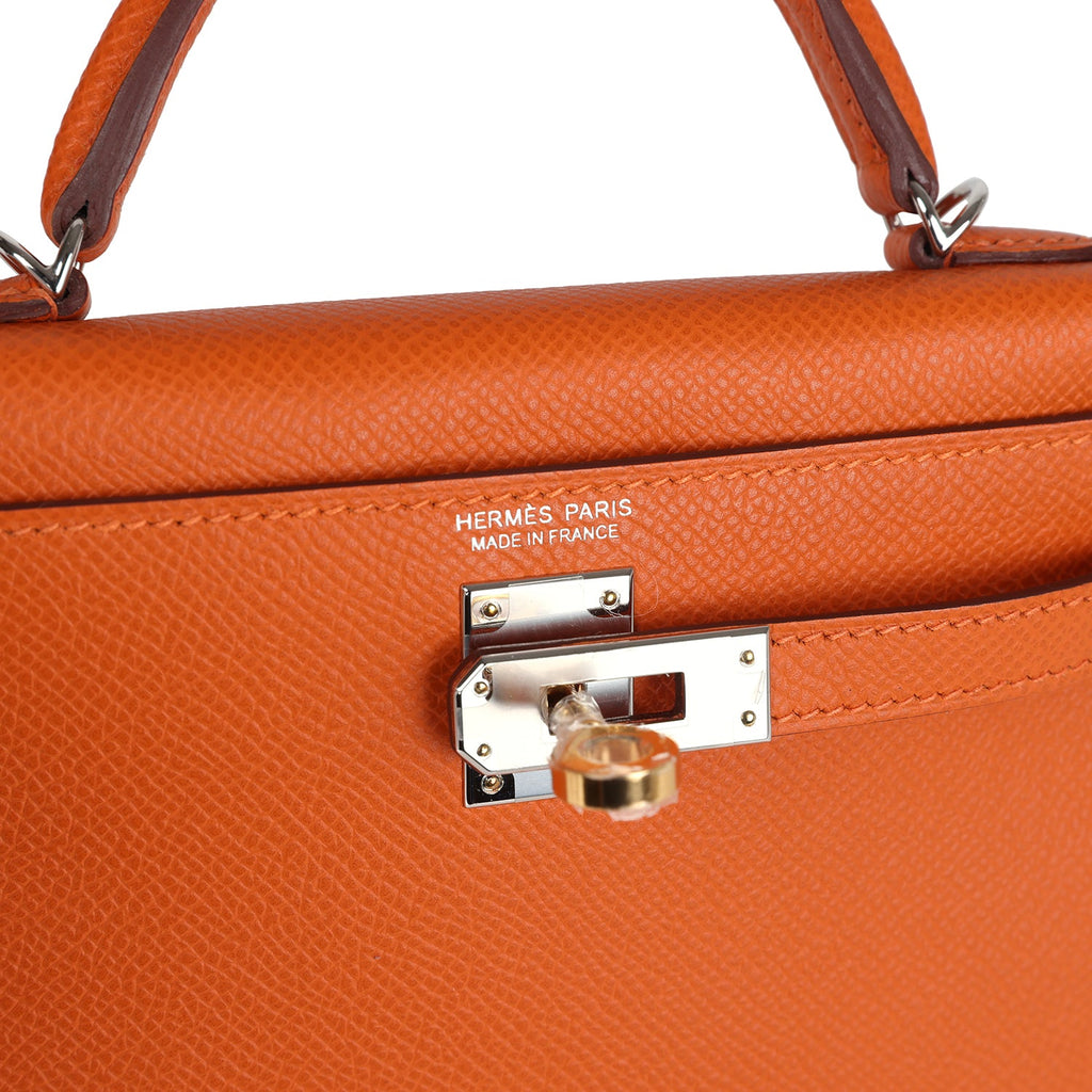 Hermès Kelly Sellier 20 Orange Epsom Electrum Hardware