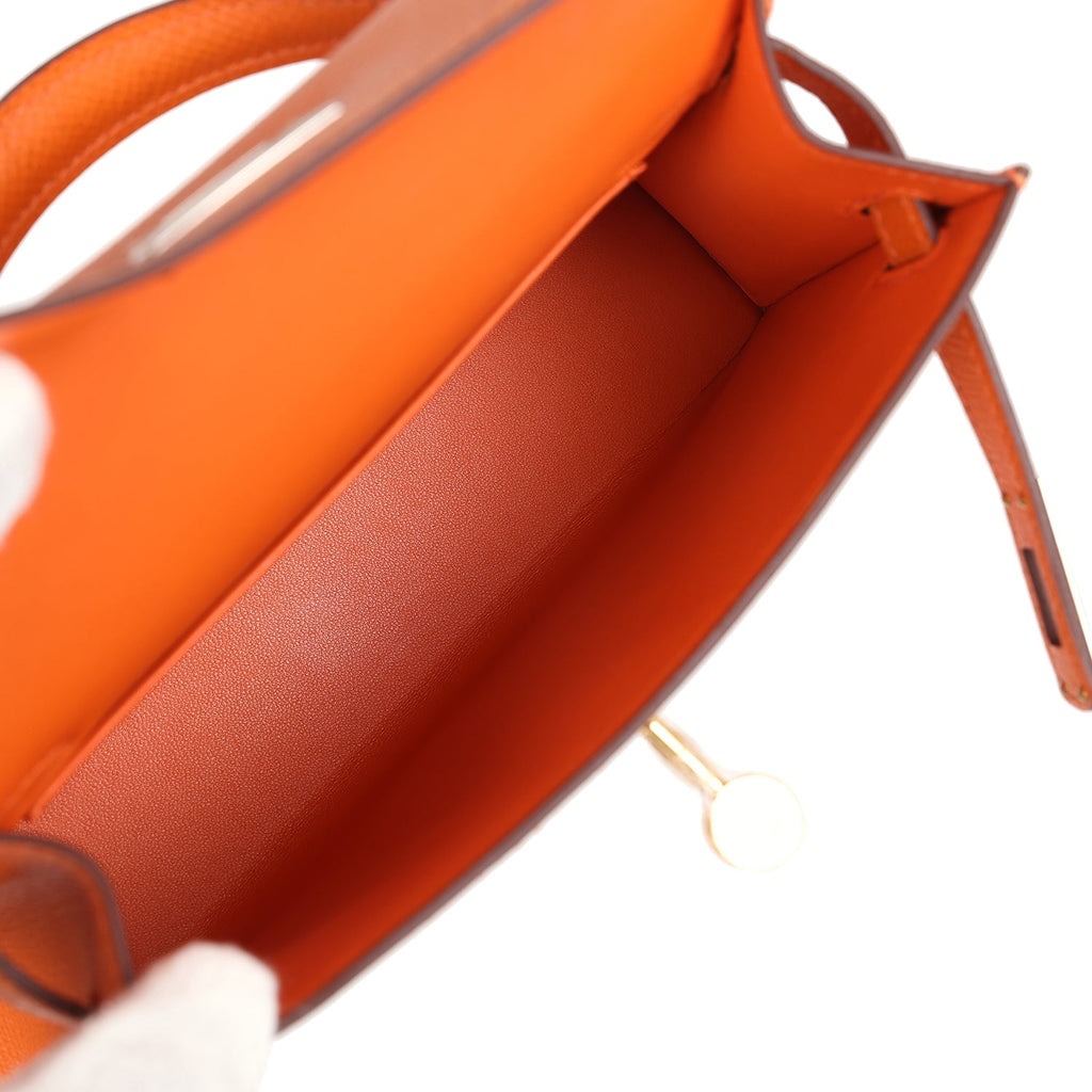 Hermès Kelly Sellier 20 Orange Epsom Electrum Hardware