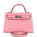 Hermès Kelly Sellier 20 Rose Confetti Verso Chèvre Palladium Hardware