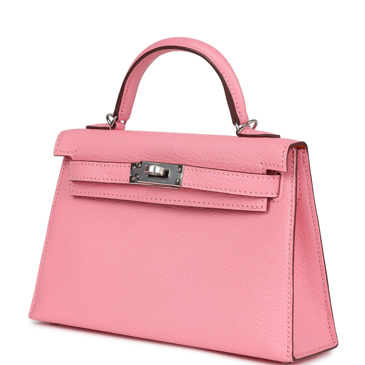 Hermès Kelly Sellier 20 Rose Confetti Verso Chèvre Palladium Hardware