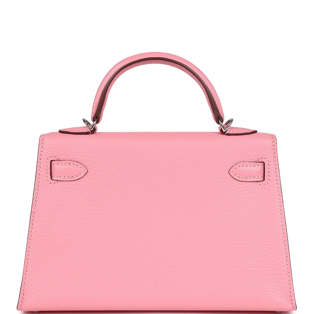 Hermès Kelly Sellier 20 Rose Confetti Verso Chèvre Palladium Hardware