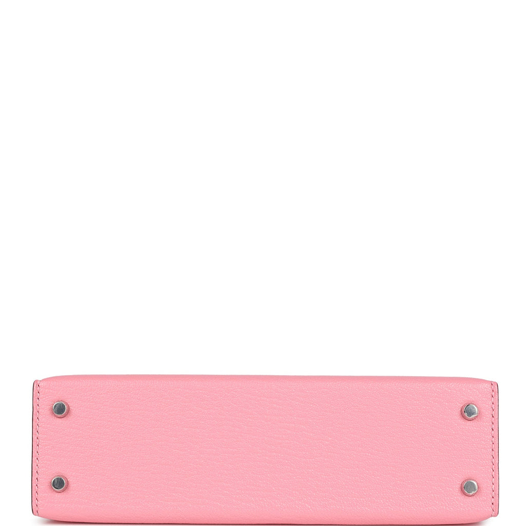 Hermès Kelly Sellier 20 Rose Confetti Verso Chèvre Palladium Hardware
