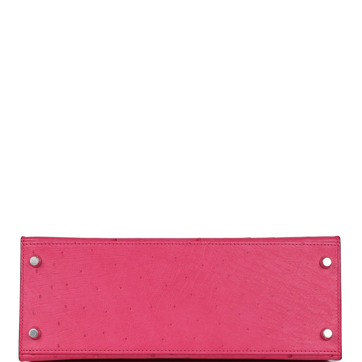 Hermès Kelly Sellier 28 Rose Tyrien Ostrich Palladium Hardware